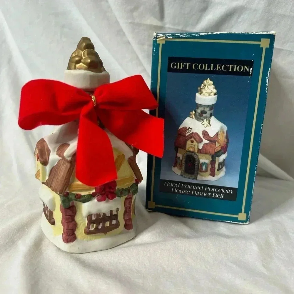Christmas Hand painted Porcelain House dinner‎ bell